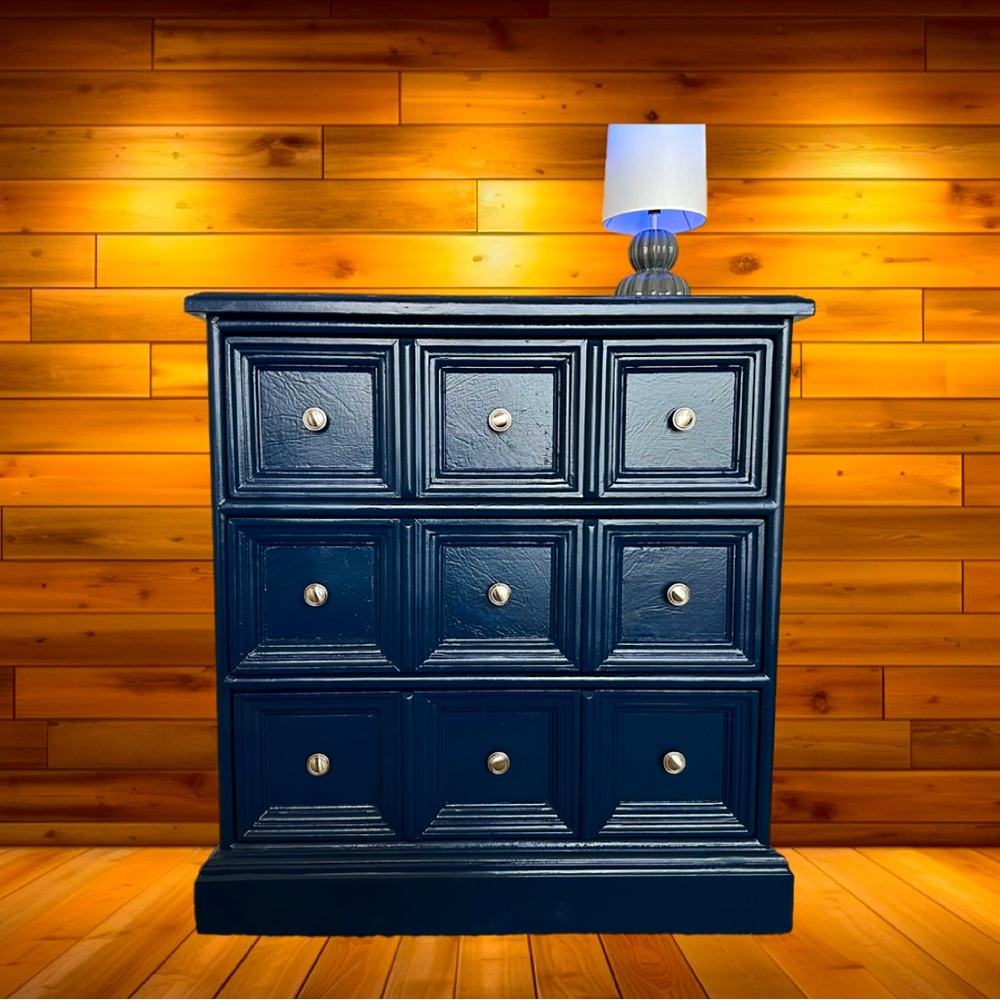 Indigo Impressions: Striking Entry or Hall Storage Chest